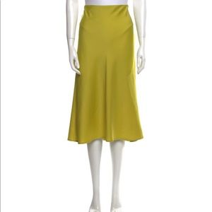 NWOT Rachel Zoe silky midi skirt. Lime green